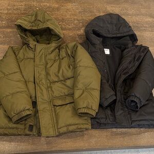 Old Navy Kids Puffer Jackets - Olive Green and Black